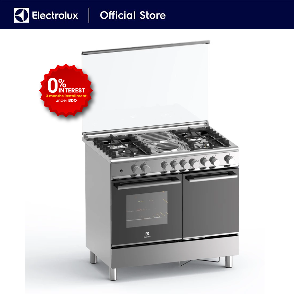 Electrolux EKM9425X 90cm Cooking Range with Mixed Hob and 62L Electric Oven