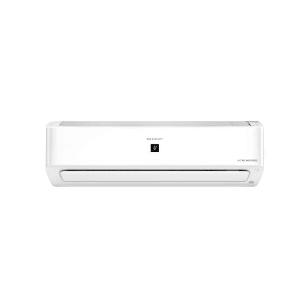 White air conditioner on a white background