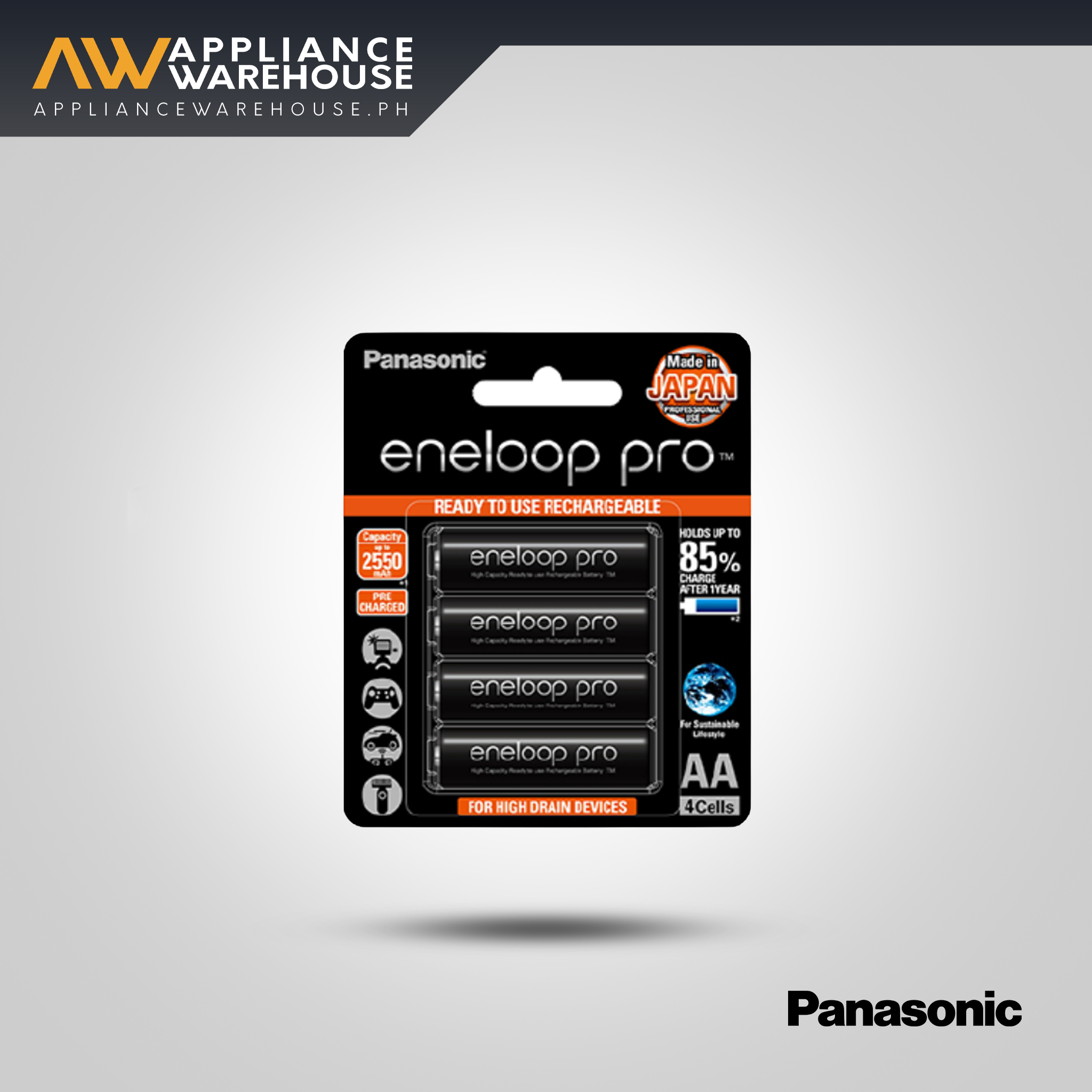 Panasonic BK-3HCCE/4BT eneloop pro AA high drain, 4 pcs Rechargeable Battery