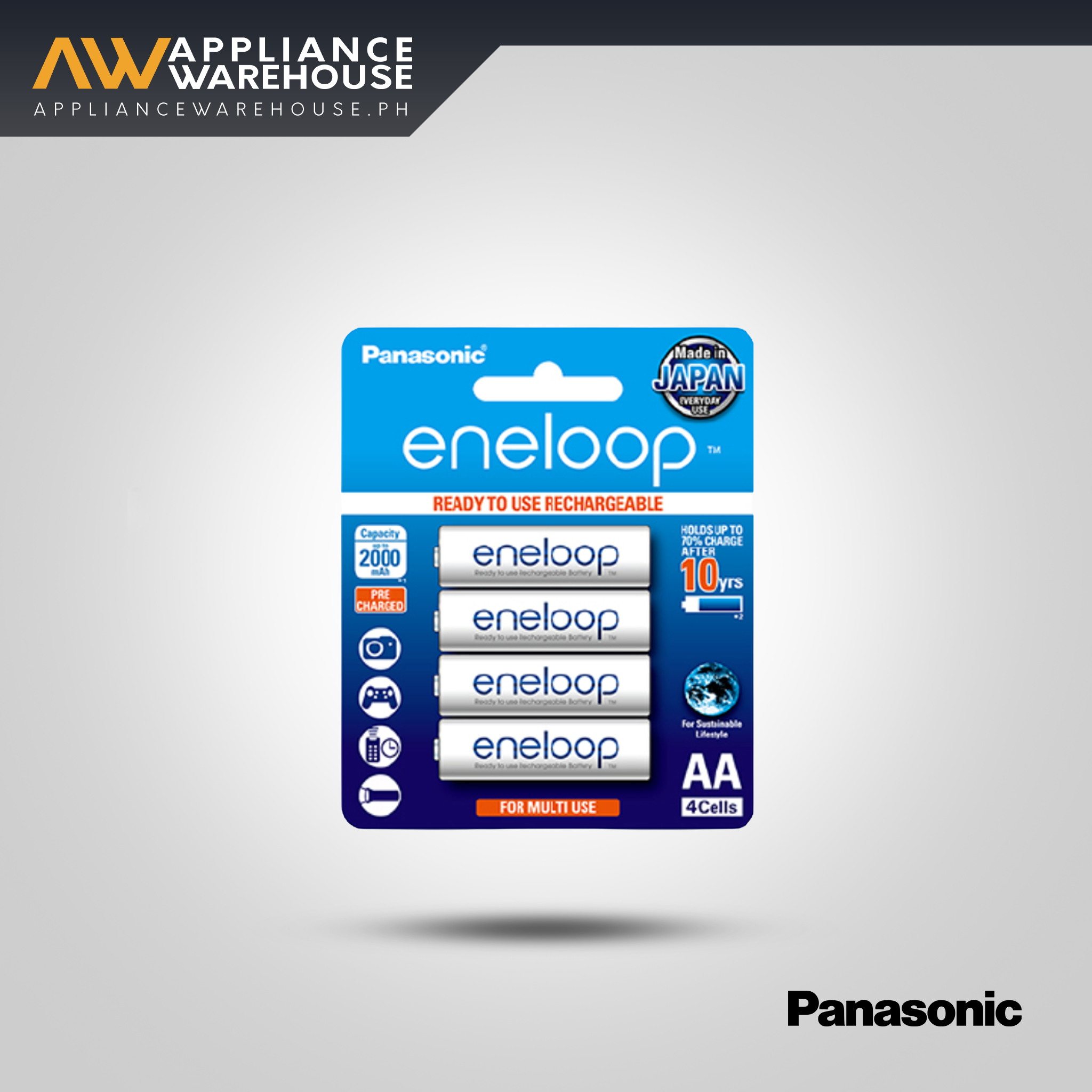 Panasonic BK-3MCCE4BT eneloop AA, 4 pcs Rechargeable Battery