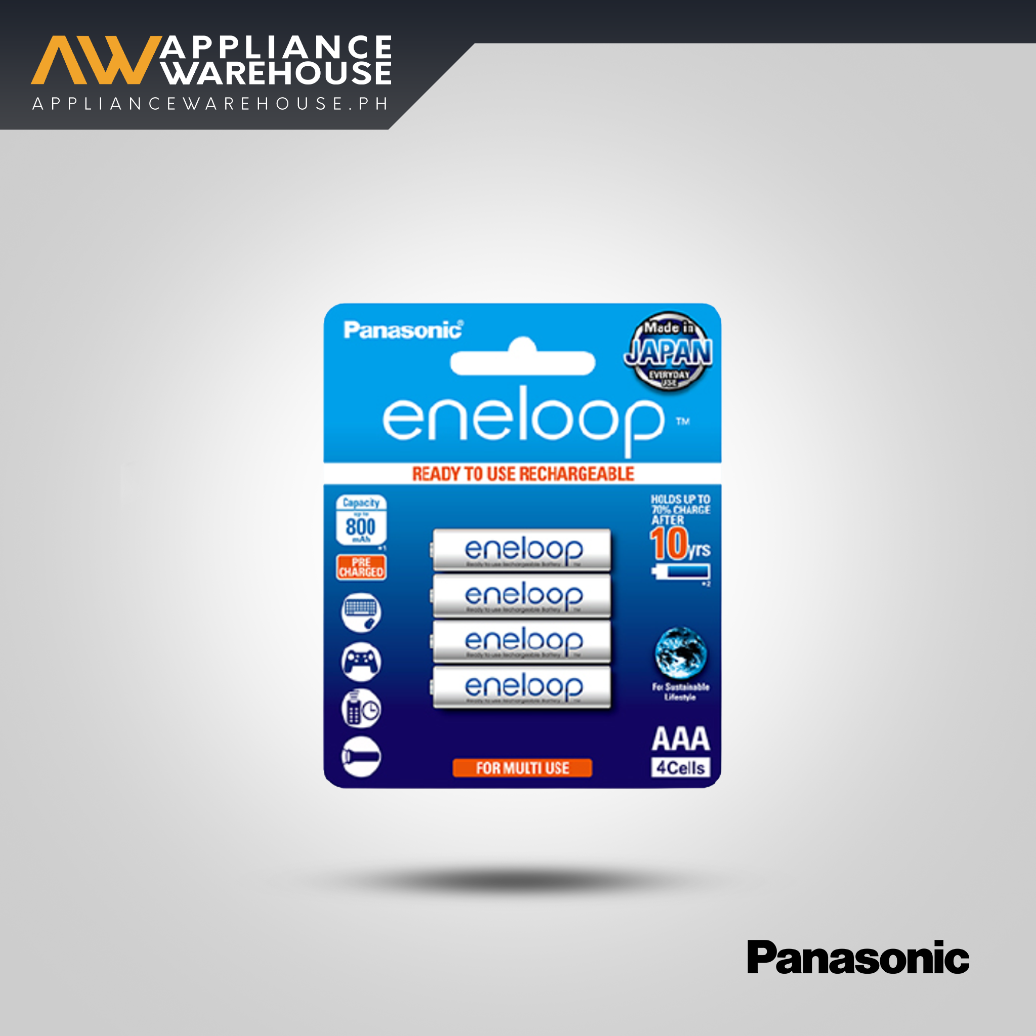 Panasonic BK-4MCCE/4BT eneloop AAA, 4 pcs Rechargeable Battery