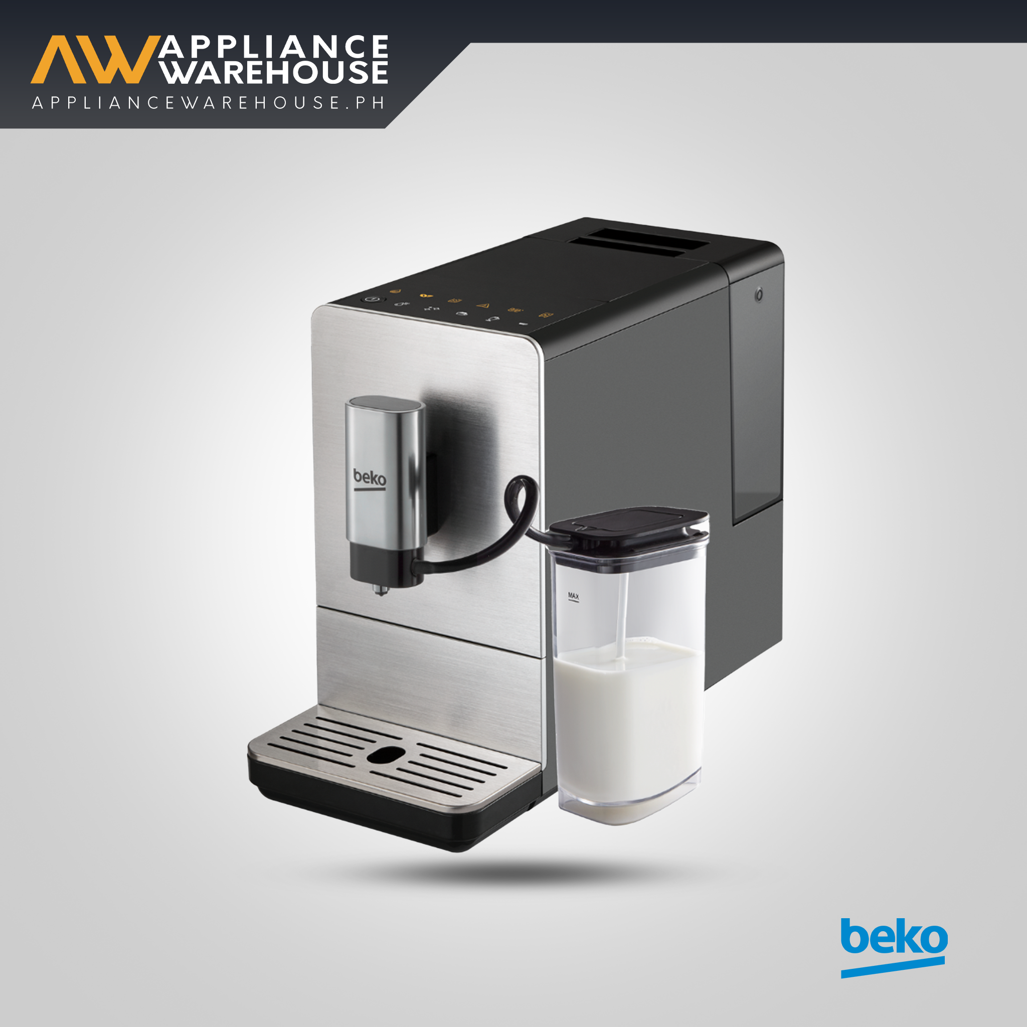 Beko 1500ml Espresso Maker with Milk Cup – 19-Bar Pump, 1350W