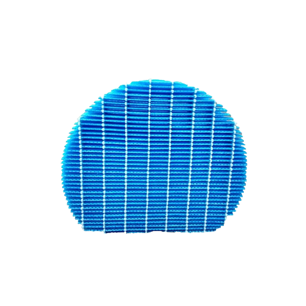 Blue filter with grid pattern on a white background