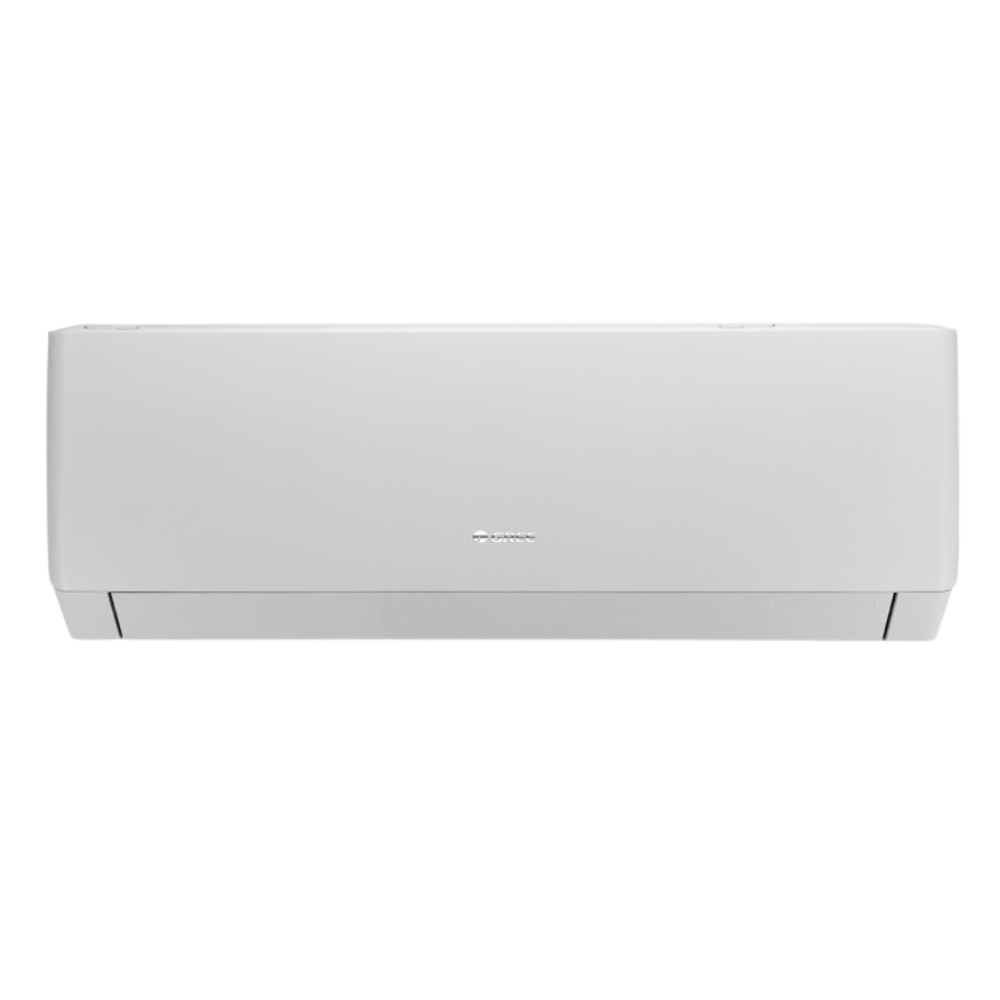 White air conditioner on a white background