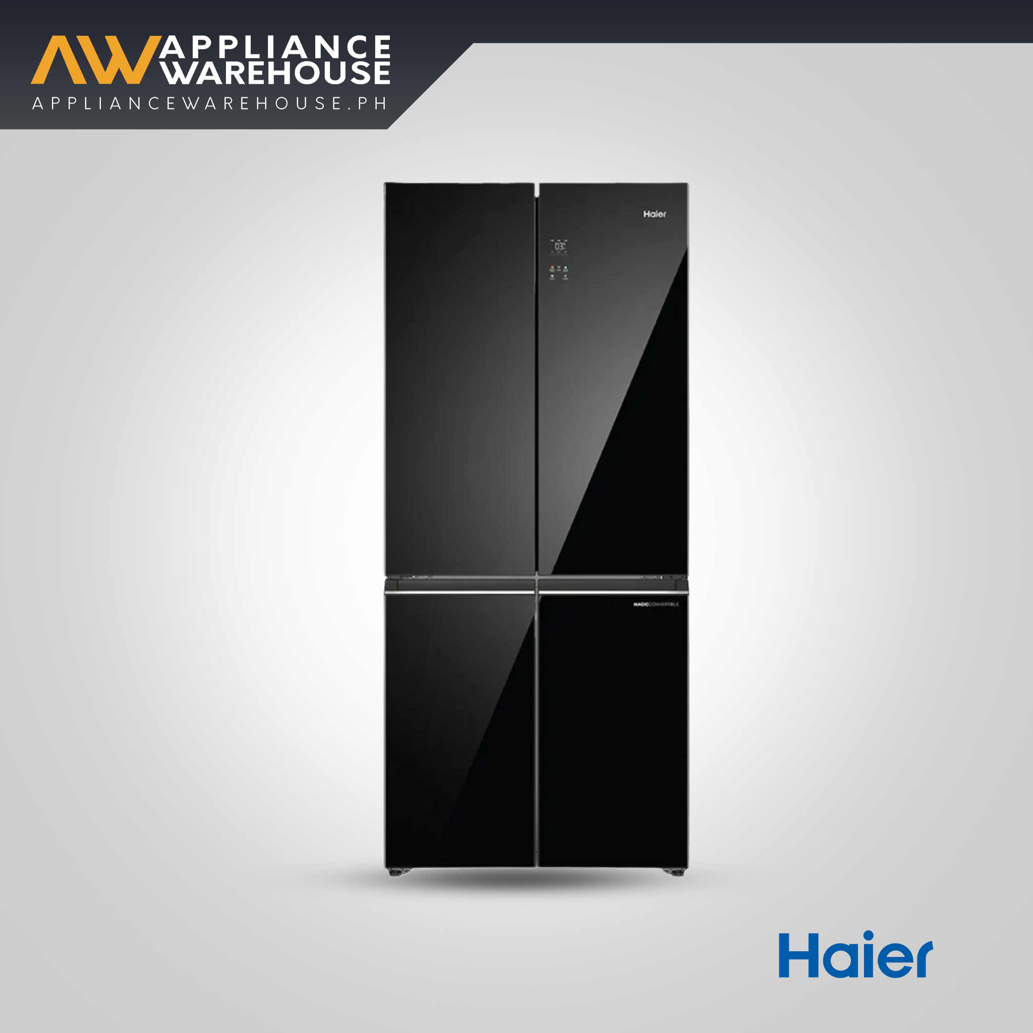 Haier HRF-IV550MD(BG) 16.10 cu.ft./456L No Frost Full DC Inverter Four Door Refrigerator (Black Glass)