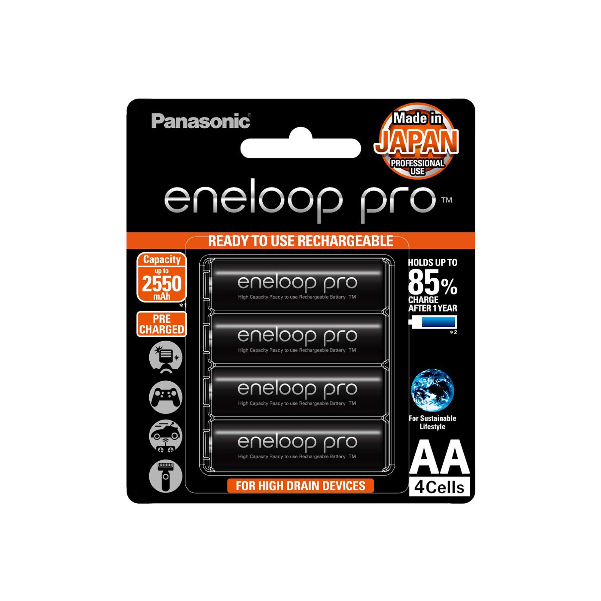 PanasonicBK-3HCCE4BTeneloopproAAhighdrain_4pcsRechargeableBattery-2