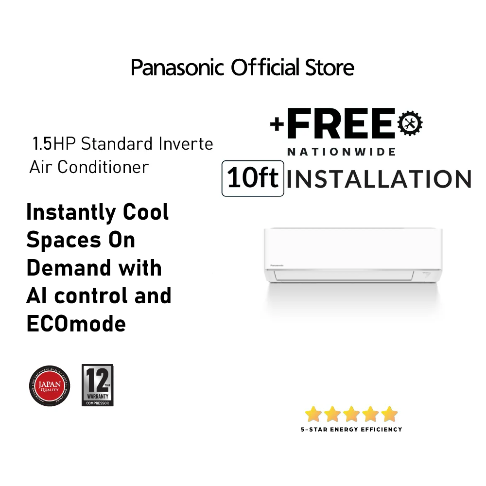 Panasonic CS-PU12AKQ 1.5HP Standard Inverter Split Type Aircon