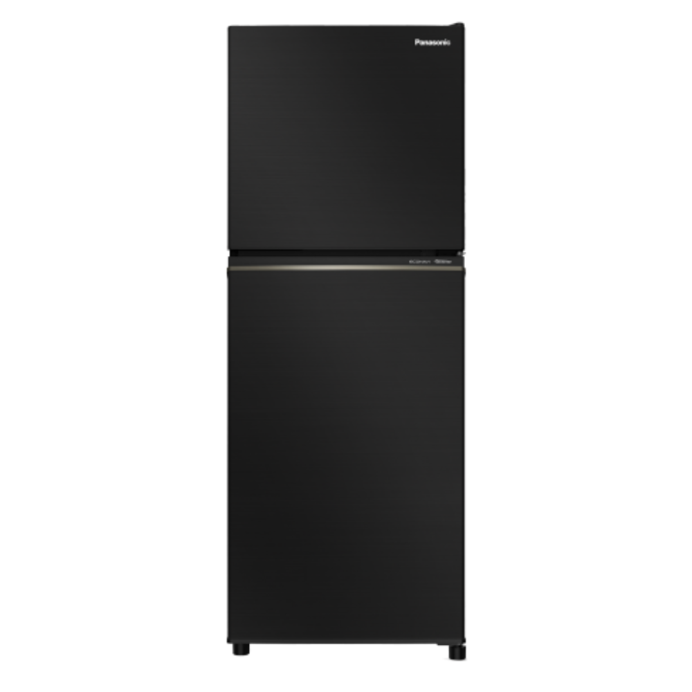 Black refrigerator on a white background