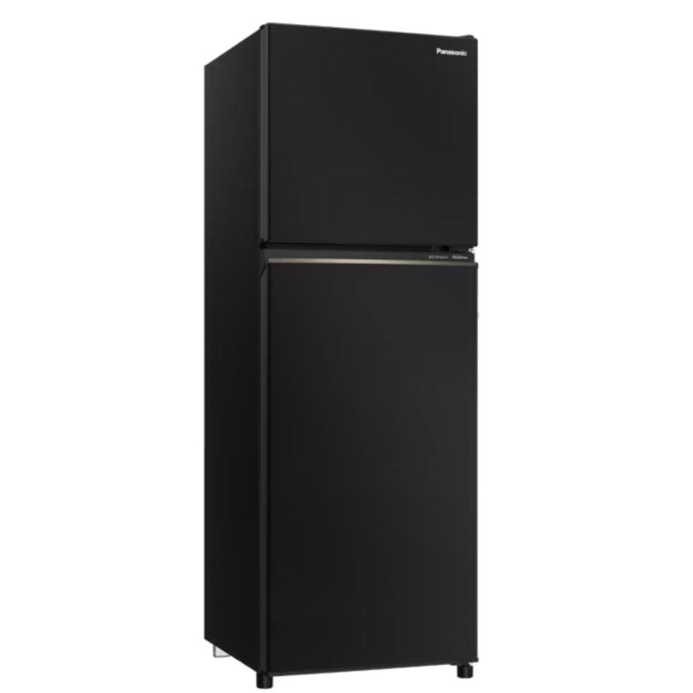 Black refrigerator on a white background