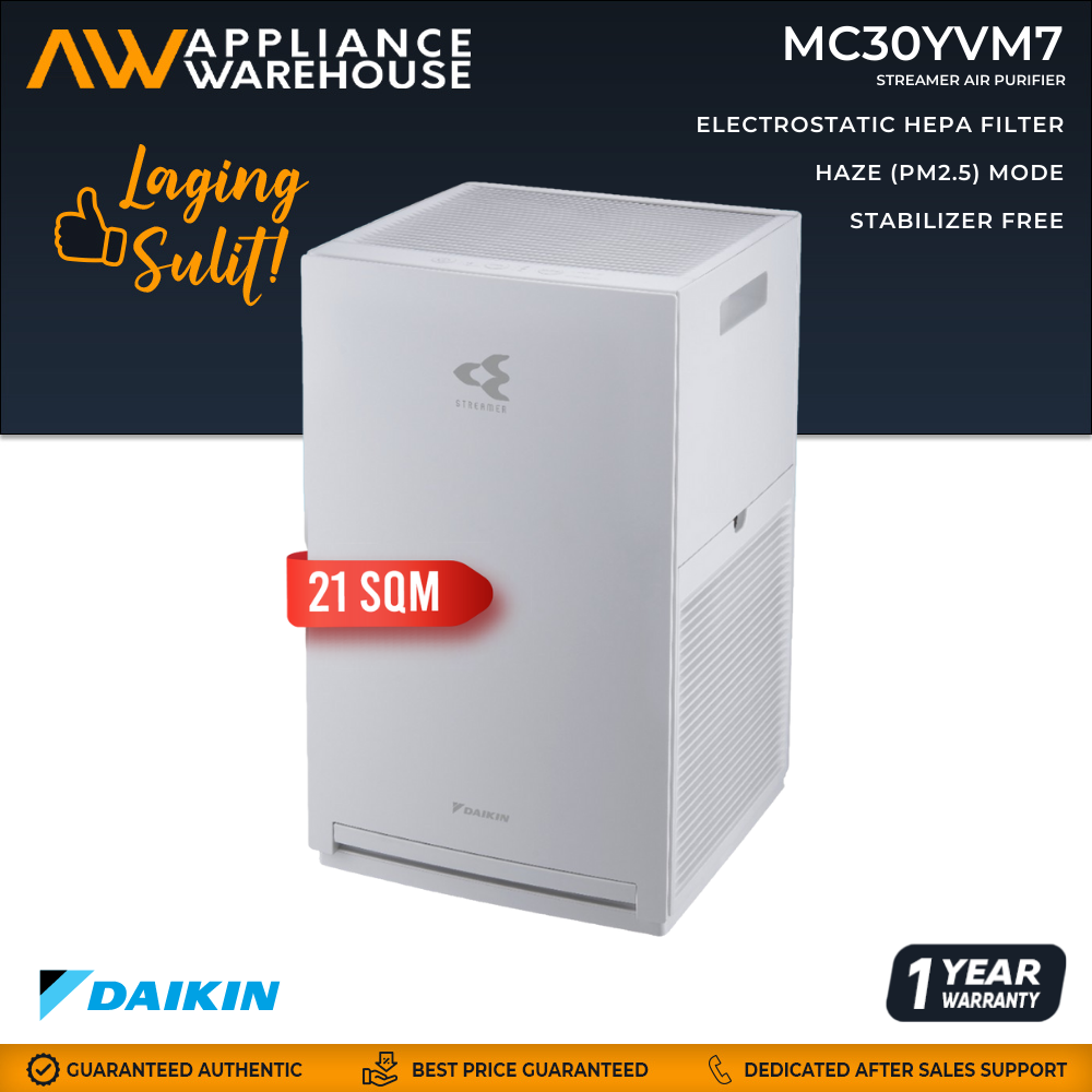 DAIKIN MC30YV Air Purifier w/ STREAMER Technology I Electrostatic HEPA Filter I Deodorising Filter I 21sqm