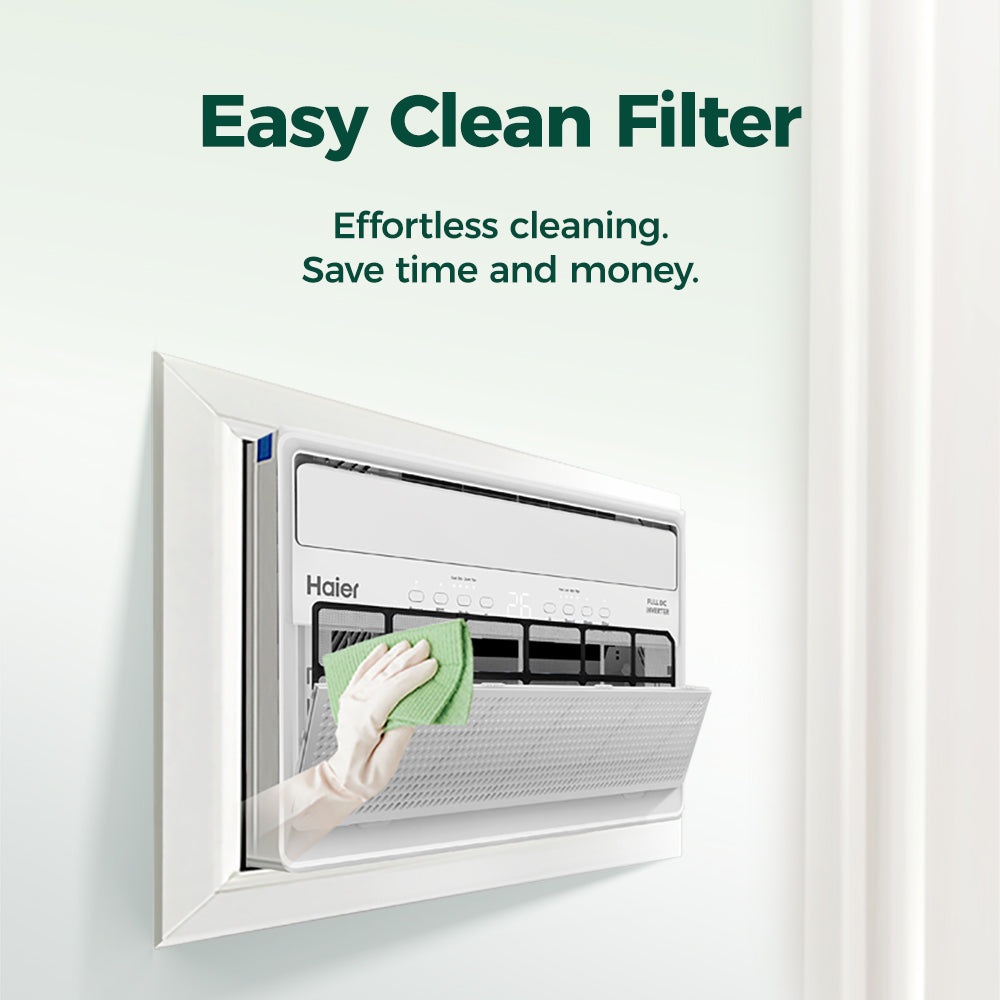 Haier HW-10EVQ35 1.0 HP Eco Cool Full DC Inverter Window Type Aircon w/ Remote | R32 Refrigerant | Eco Mode | 24hrs Timer | Filter Alarm | Blue Fin | 100% Copper Pipes