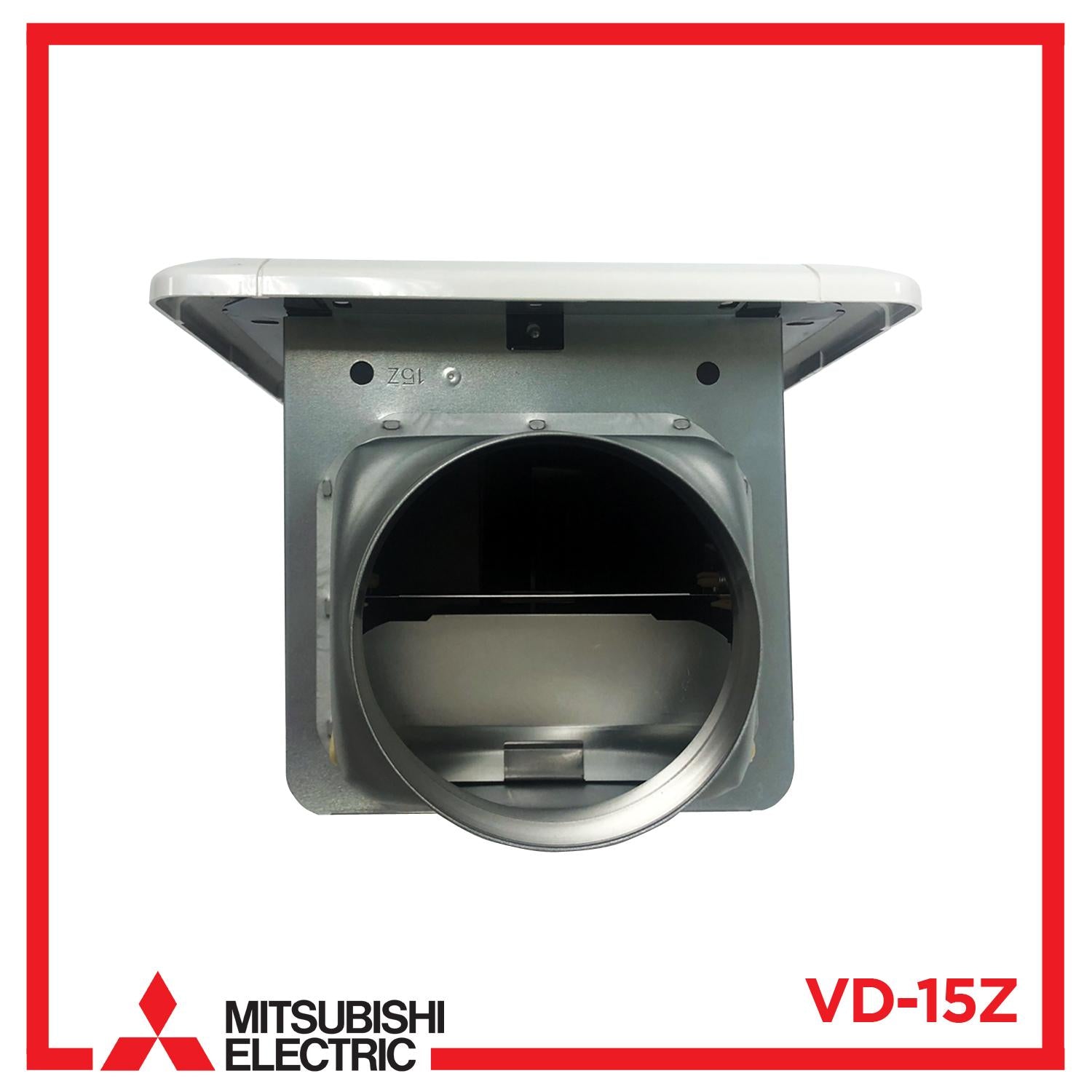 Mitsubishi VD-15Z 4T3 Ducted Exhaust Ventilation Fan with White Plastic Grille