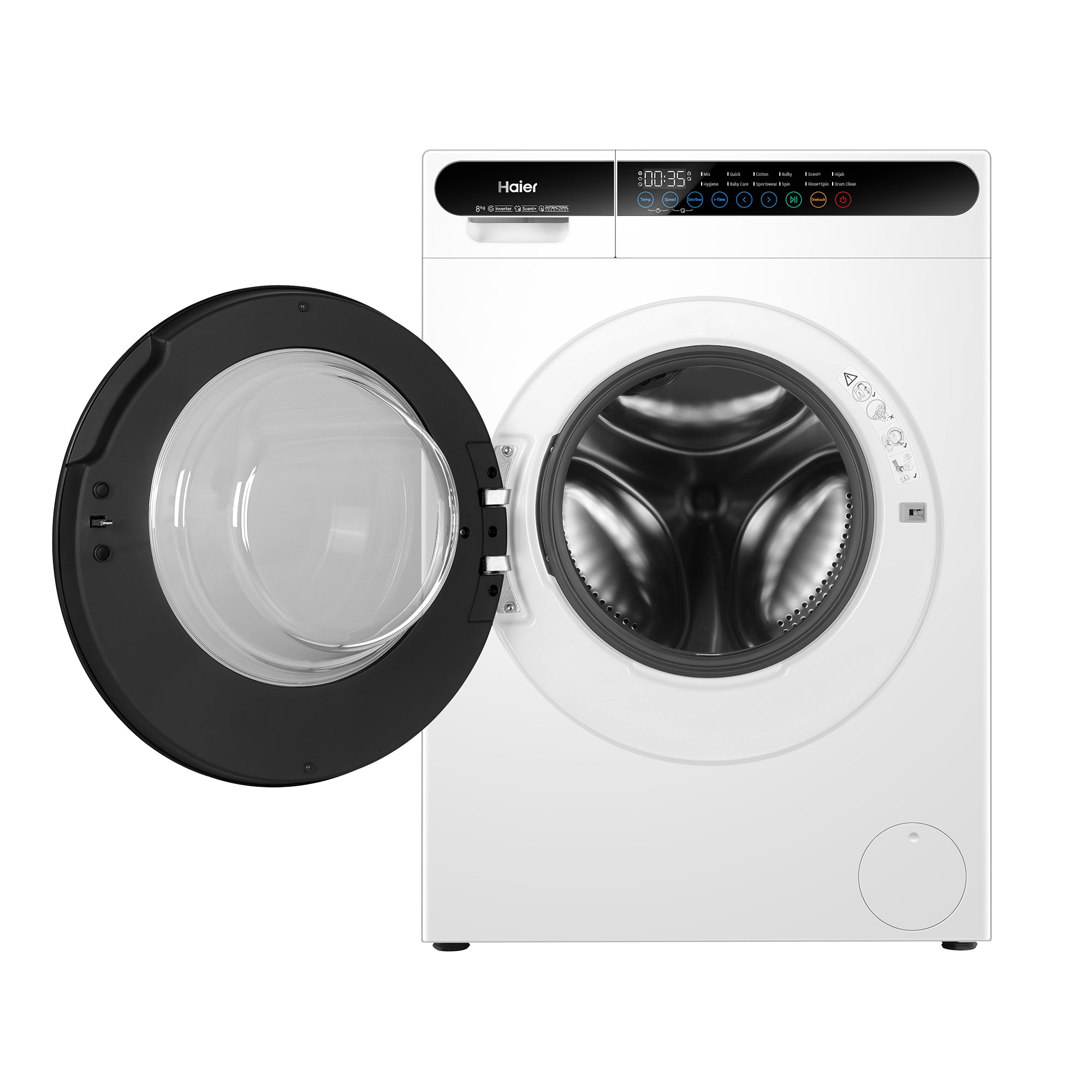 Haier HW80-BP10533W 8.0 kg One-Touch Smart Wash Front Load Inverter Washer Fully Automatic Washing Machine