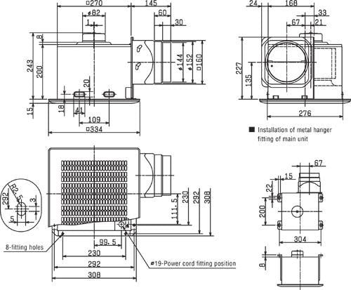Mitsubishi VD-18Z Ducted Exhaust Ventilation Fan with White Metal Grille[ShopBrills / Brills]