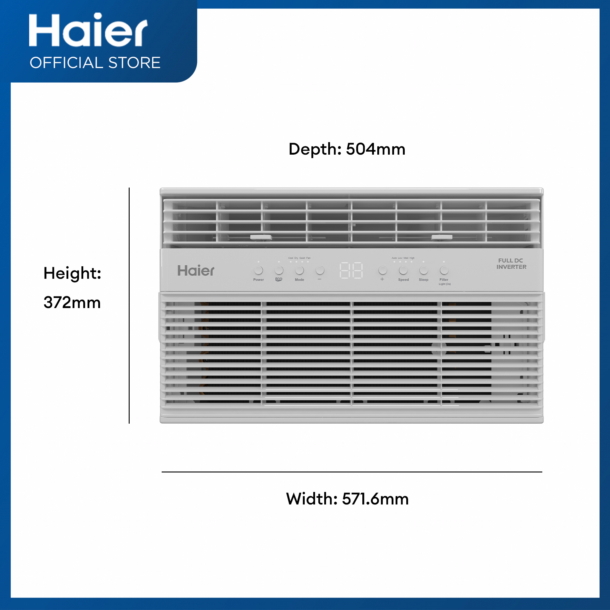 Haier HW-10EVQ35 1.0 HP Eco Cool Full DC Inverter Window Type Aircon w/ Remote | R32 Refrigerant | Eco Mode | 24hrs Timer | Filter Alarm | Blue Fin | 100% Copper Pipes