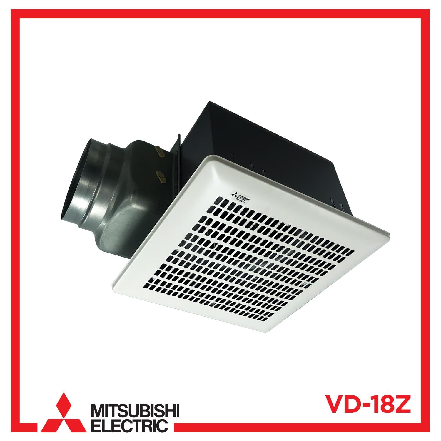 Mitsubishi VD-18Z Ducted Exhaust Ventilation Fan with White Metal Grille[ShopBrills / Brills]