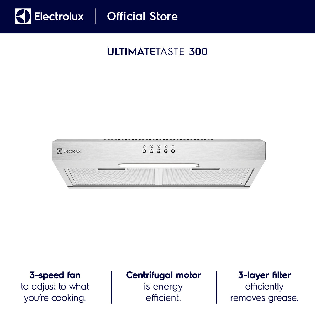 Electrolux ECF6214X 60cm Fixed Extractor Wall Mount Stainless Range Hood