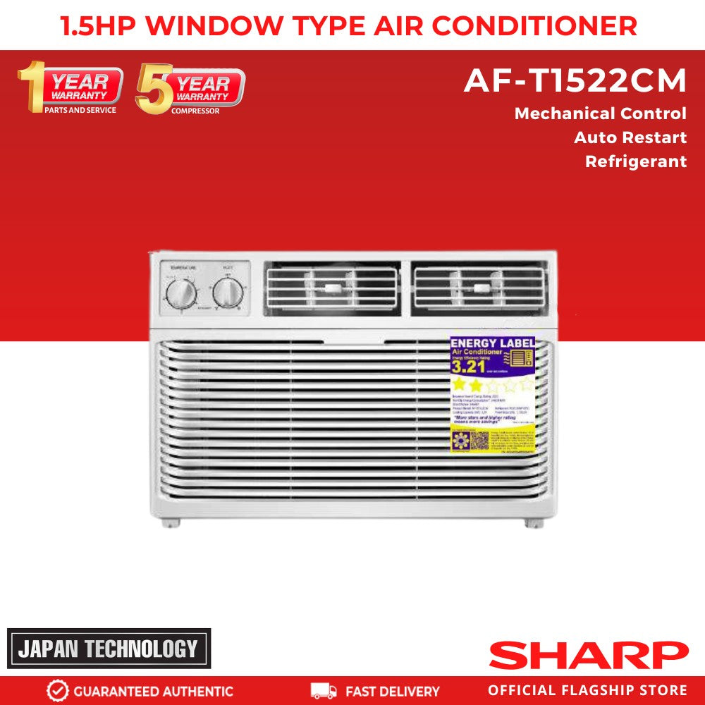 SHARP AF-T1522CM 1.5HP MANUAL WINDOW TYPE AIRCON