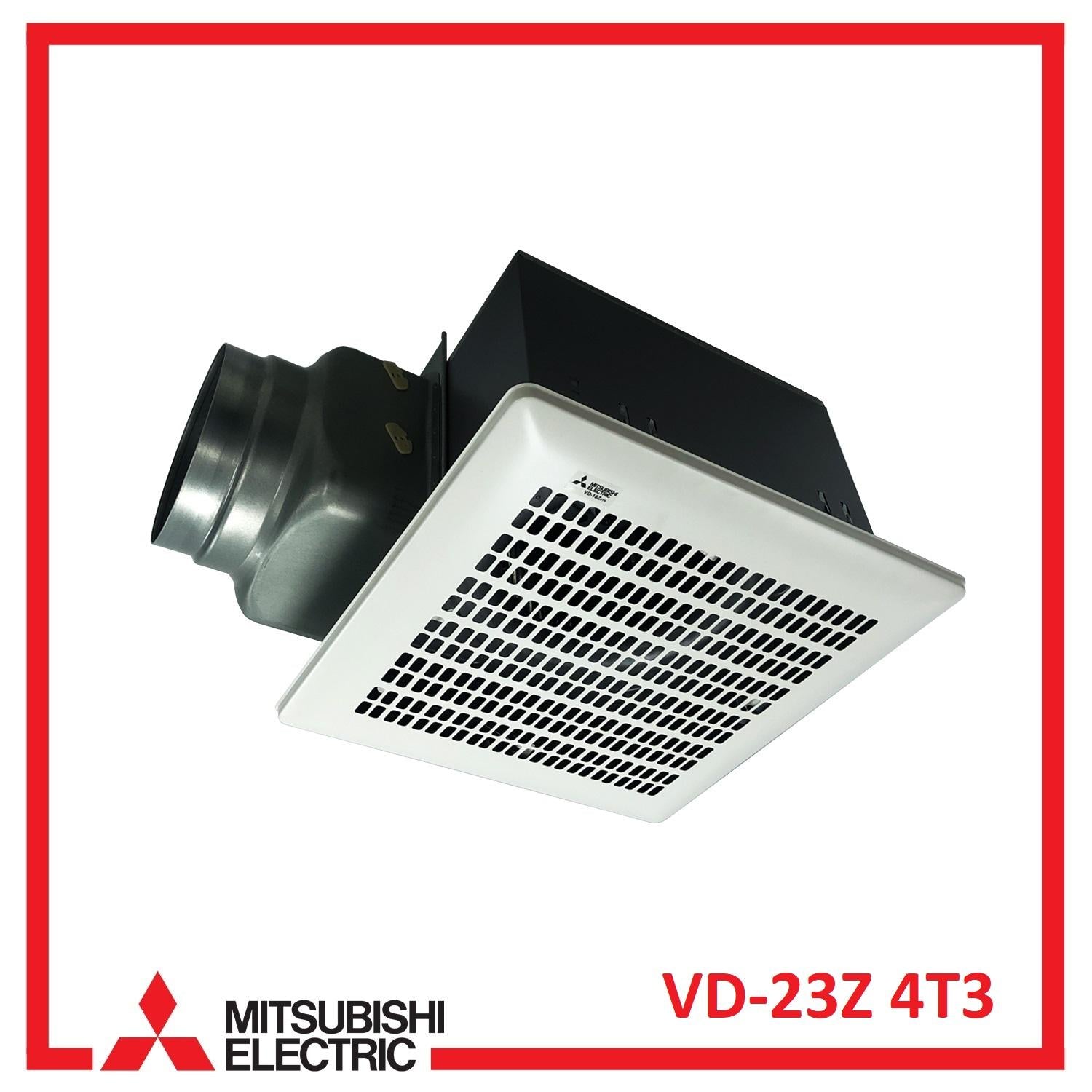 Mitsubishi VD-23Z Ducted Exhaust Ventilation Fan with Stylish White Metal Grille