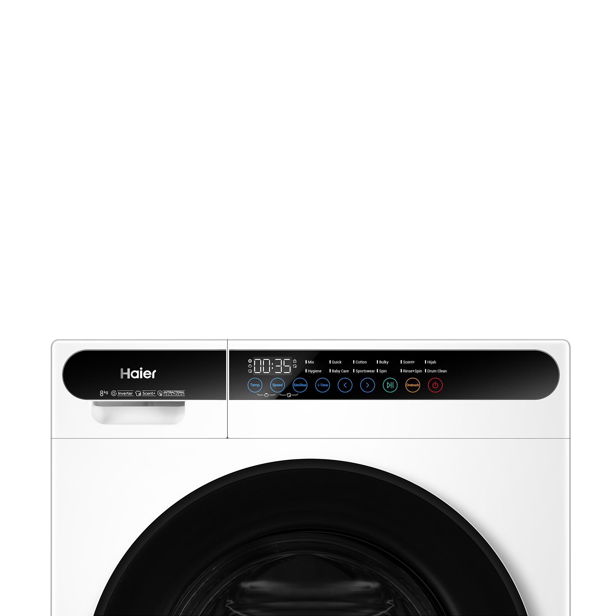 Haier HW80-BP10533W 8.0 kg One-Touch Smart Wash Front Load Inverter Washer Fully Automatic Washing Machine