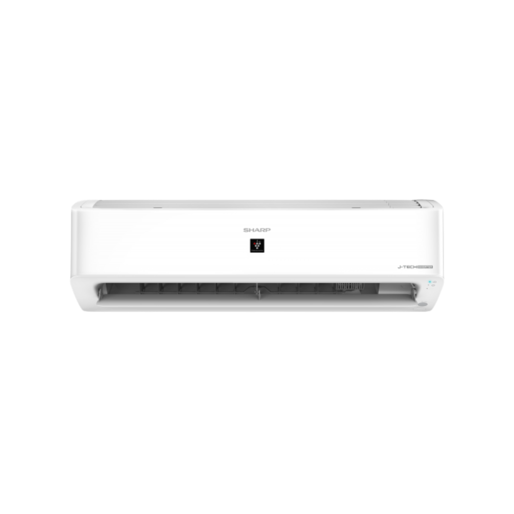 White air conditioner on a white background
