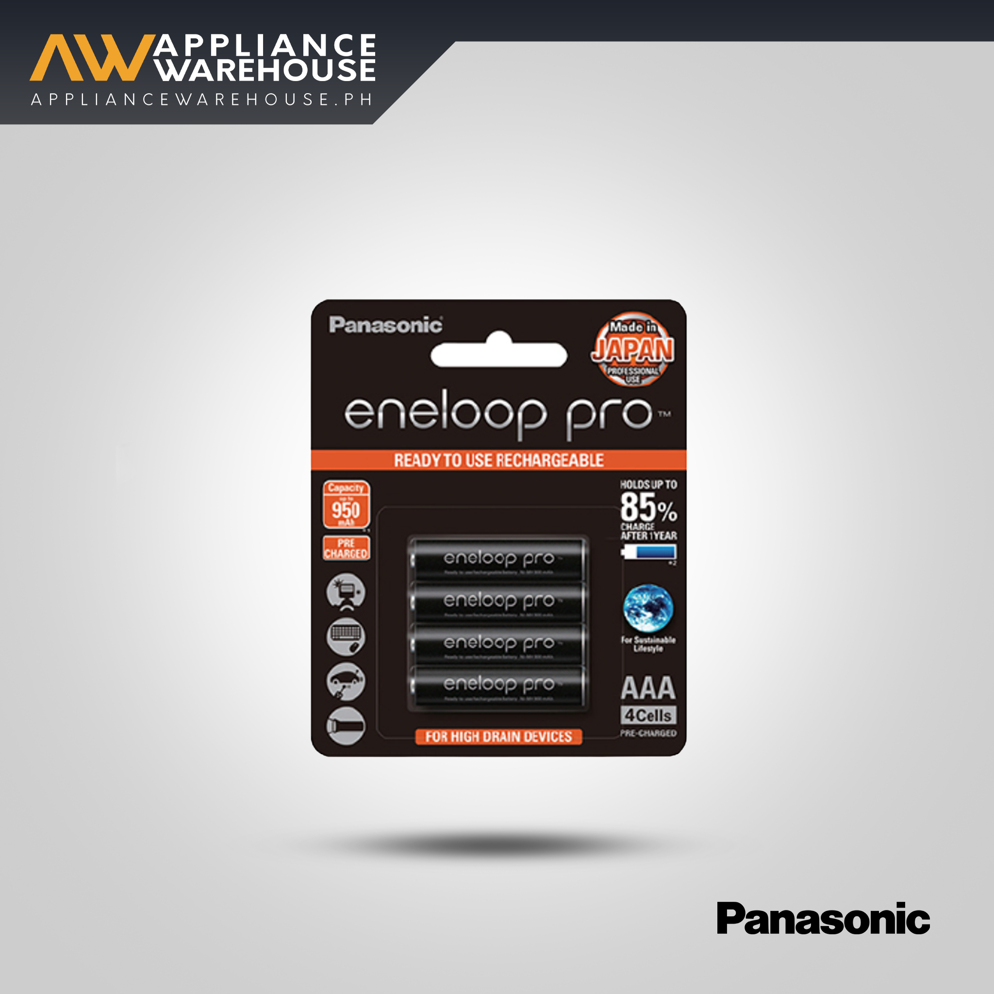 Panasonic BK-4HCCE/4BT eneloop pro AAA high drain, 4 pcs Rechargeable Battery