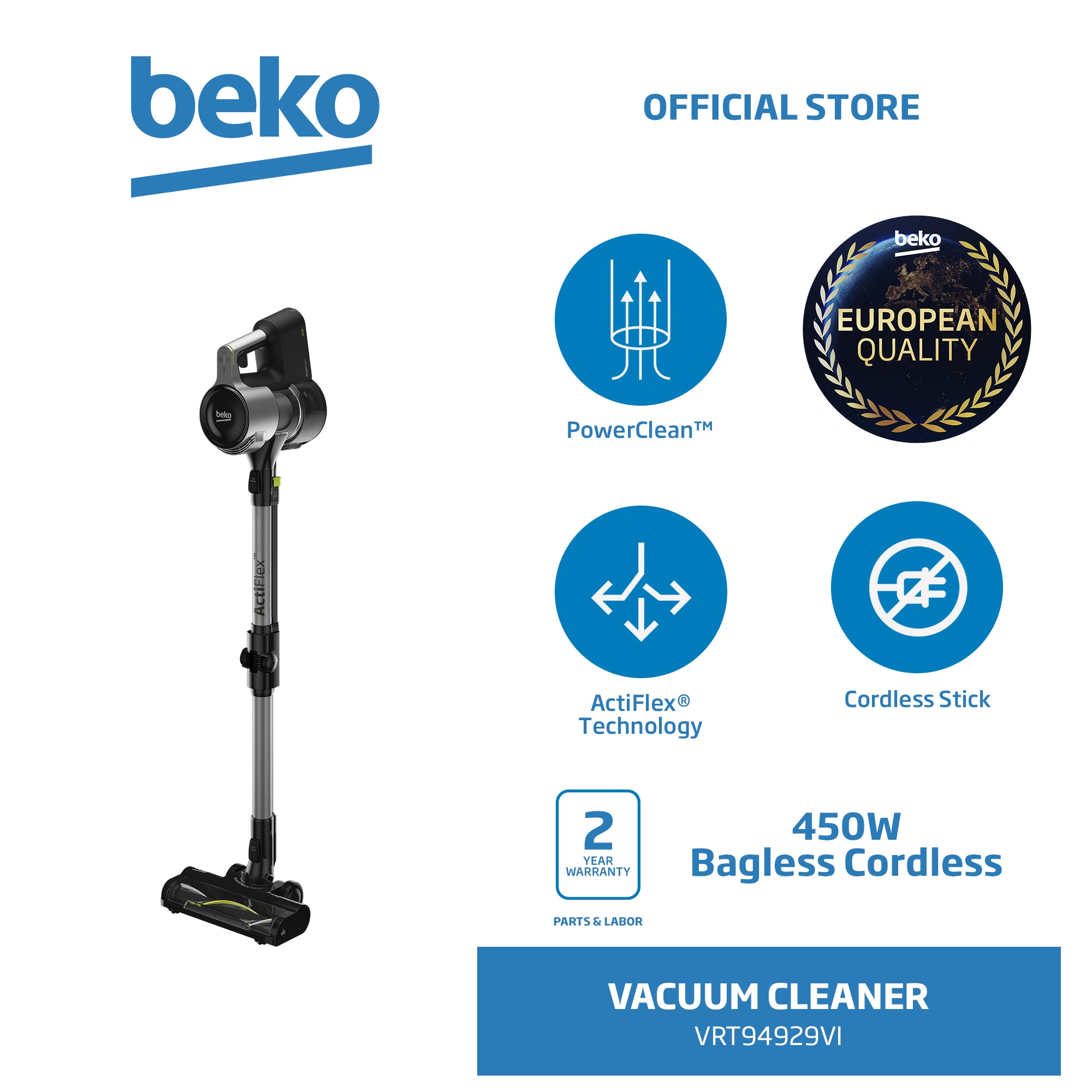 BekoBaglessCordlessVacuumCleaner450wVRT94929VI-4