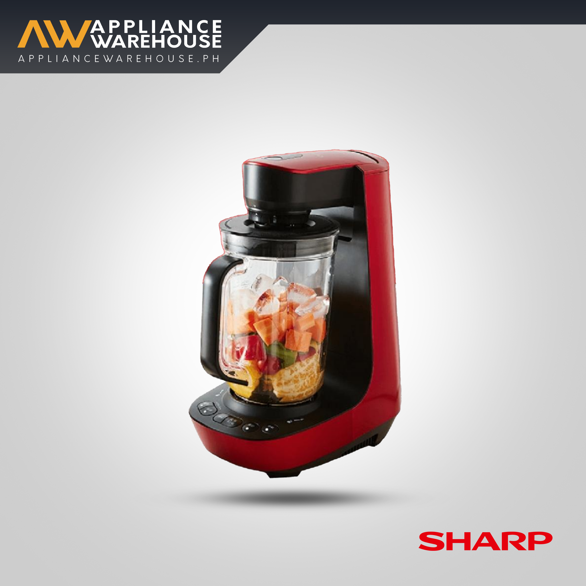 Sharp EM-VB2F-RD Healsio Vacuum Blender with to go Bottle