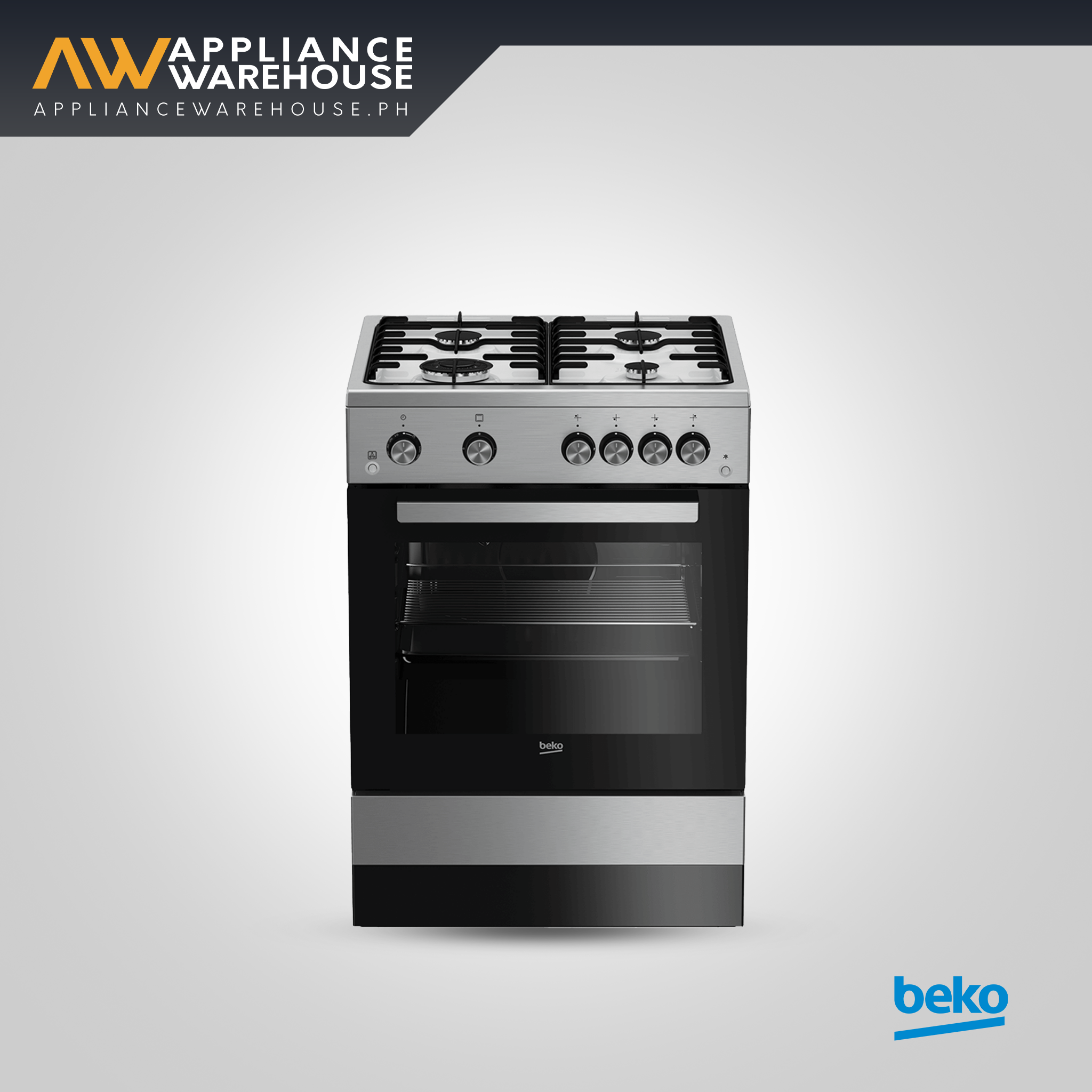 Beko 60cm Freestanding Gas Cooker with Wok Burner & Gas Oven