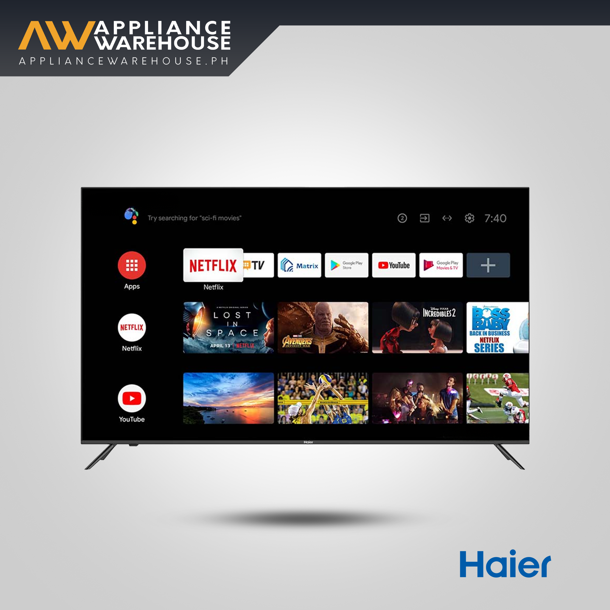 Haier H58K68UG 58 Inch 4K UHD Smart Android 11 TV (Netflix & Youtube One Touch, Google Playstore, Google Assistant, Google Chromecast Built in, Dolby Digital Decoding, HDR)