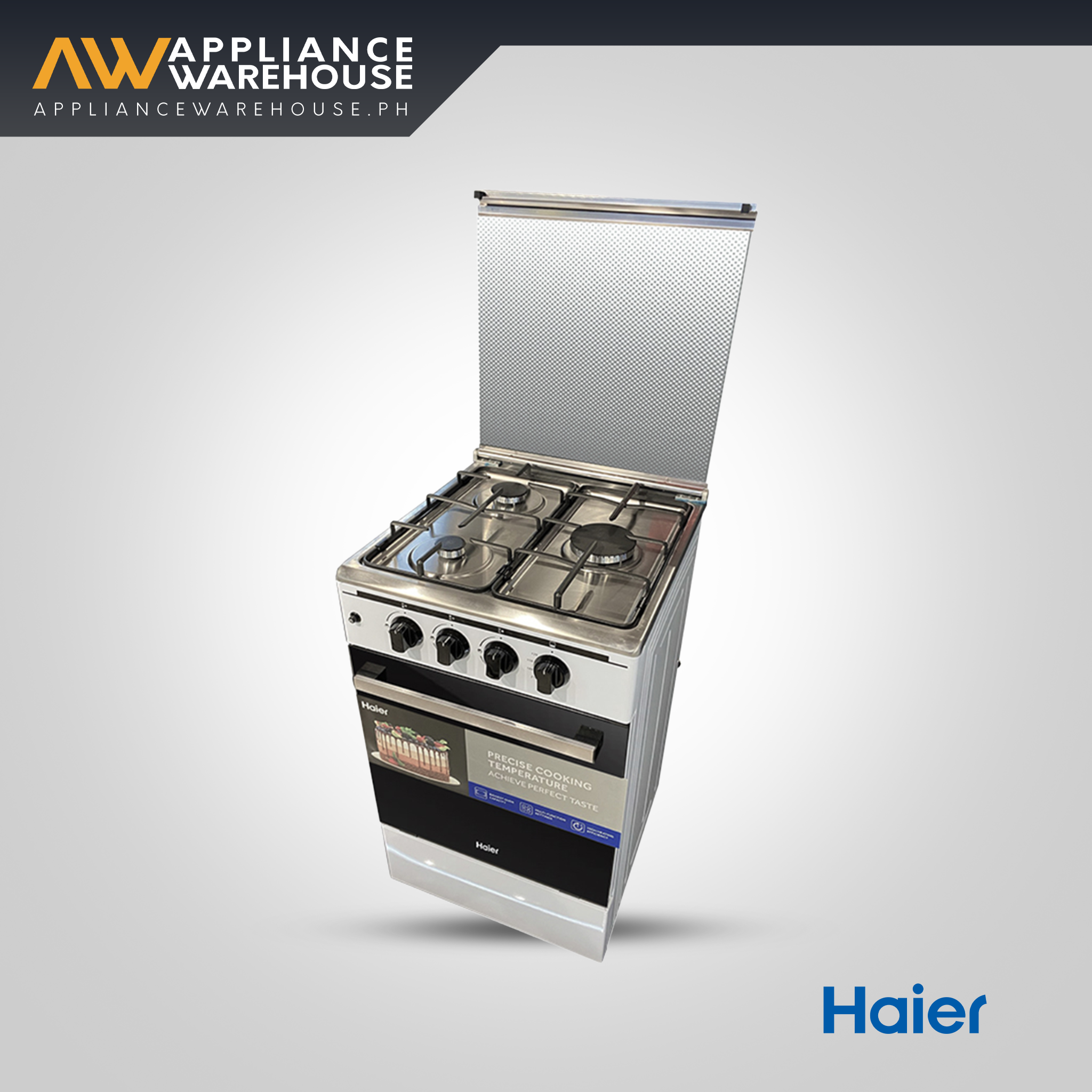 [TOP SELLER] Haier HFS-503G63GO 50cm Gas Range 3 Burners with 63L Single Burner Gas Oven for Baking
