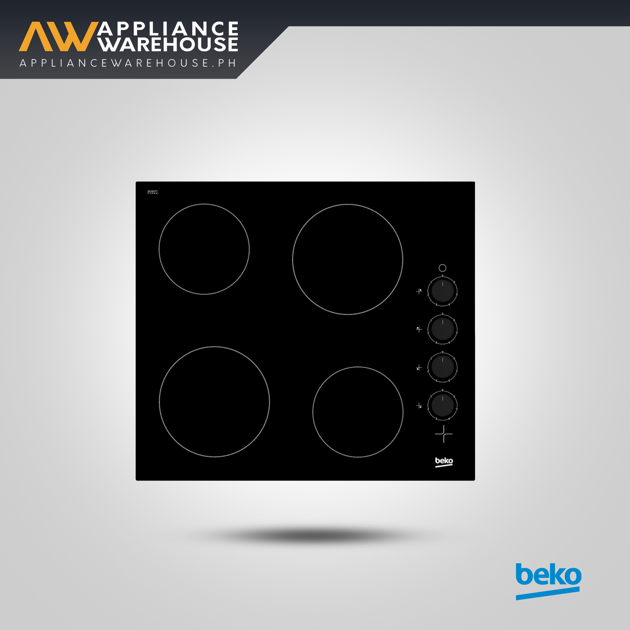 Beko Built-In Hob 60 cm, 4 Vitroceramic Hob  Electric Hob HIC64100