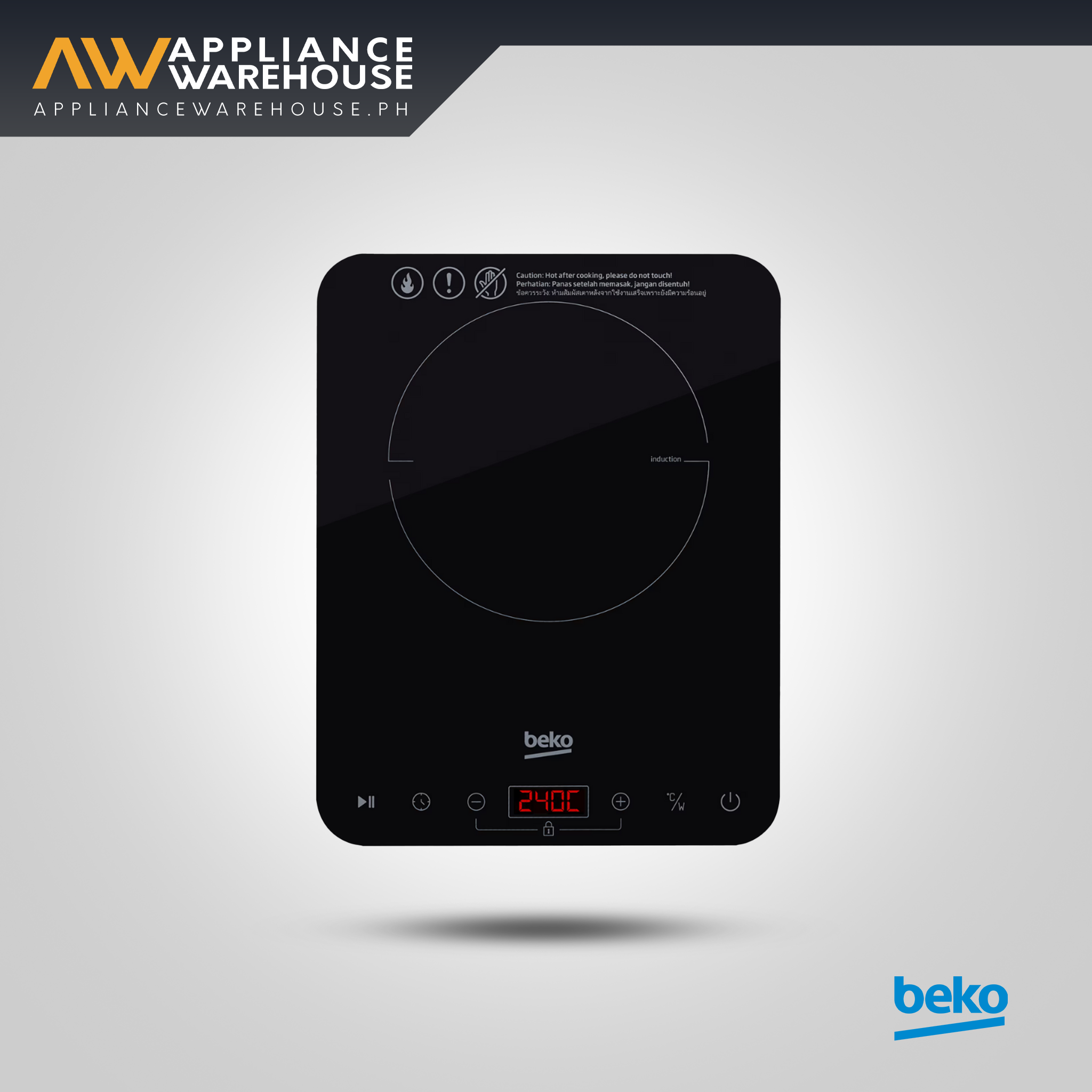 Beko Single Induction Hob / Induction Cooker Single Zone 2000W  HPI51012B