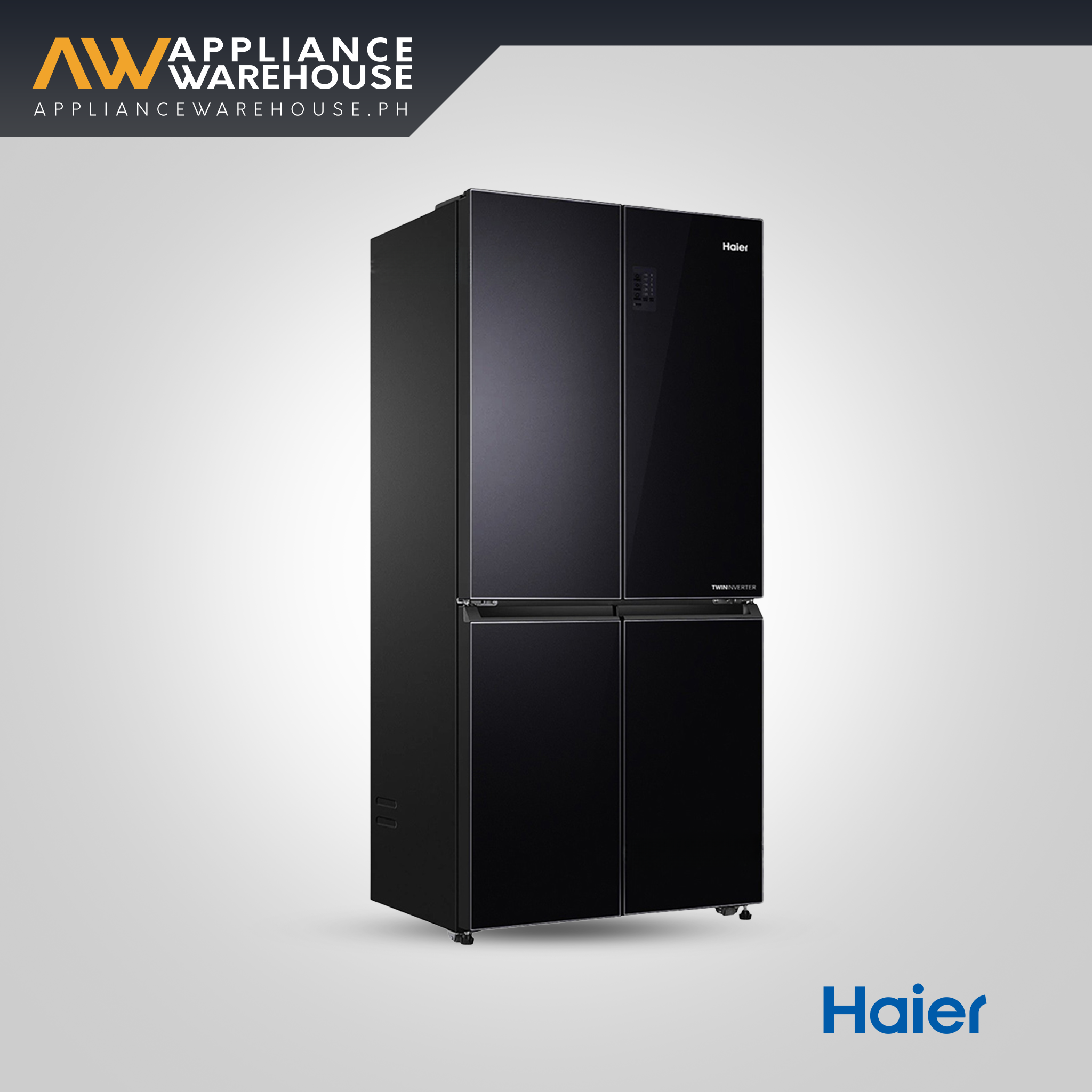 Haier HRF-IVT560GB 16.5 cu.ft./469L No Frost Inverter Four Door Refrigerator (Black Glass)