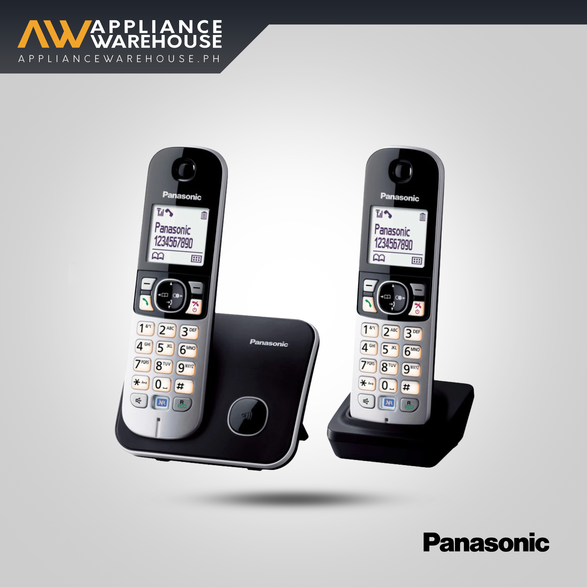 Panasonic Cordless Landline Phone – Dual Handset DECT Phone with Noise Reduction