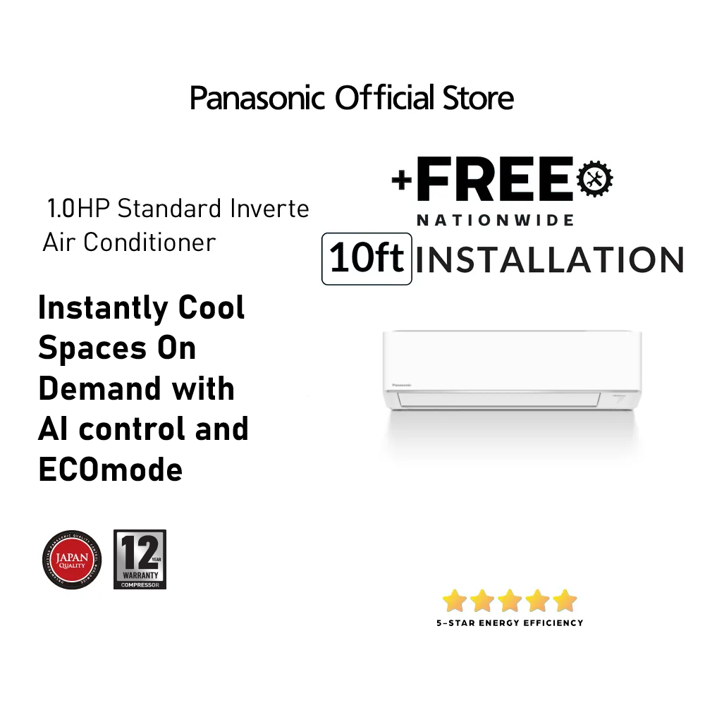 Panasonic CS-PU9AKQ 1.0HP Standard Inverter Split Type Aircon