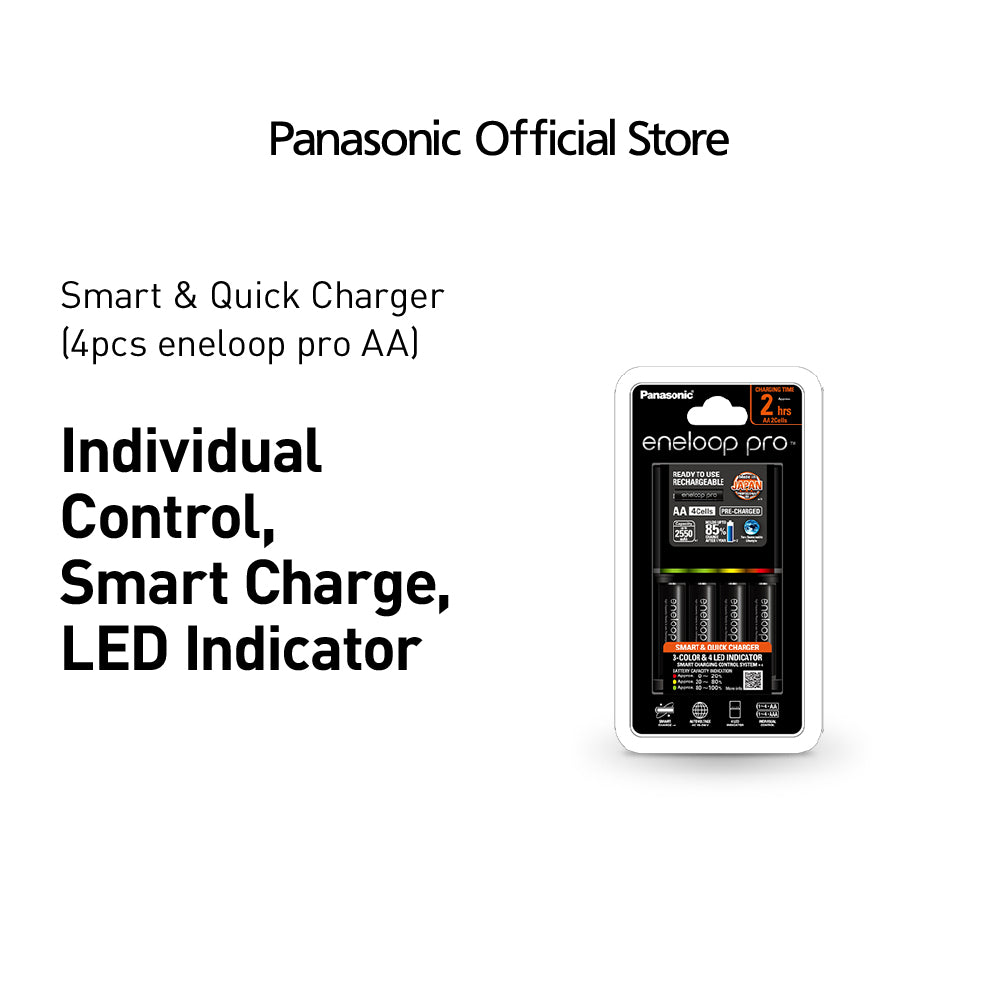 PanasonicK-KJ55HCC40TQuickIntelligentCharger_eneloopproAAhighdrain4pcsRechargeableBattery-1