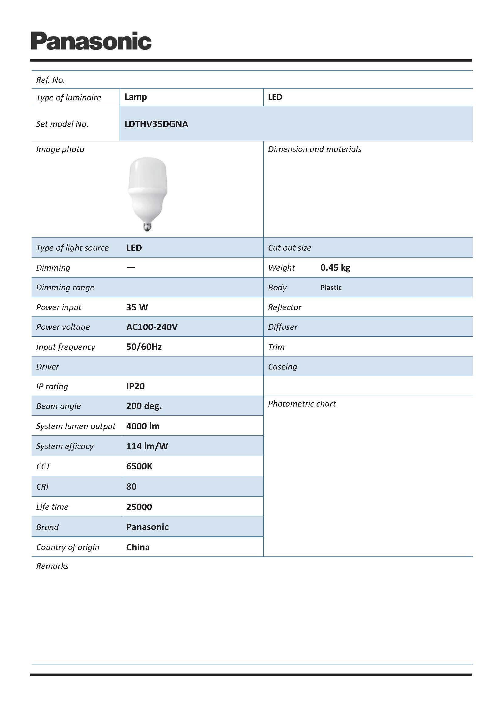 PanasonicLDTHV35DGNALEDBulb35WattsDaylight-2