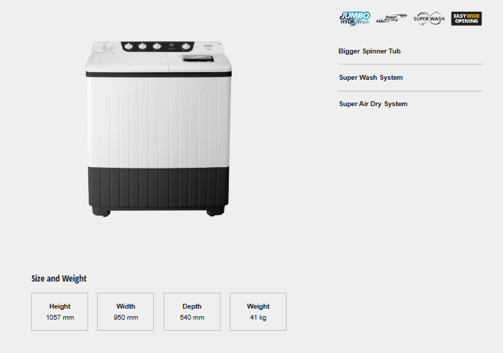PanasonicNA-W14021B14.0Kg.TwinTubWashingMachine-5