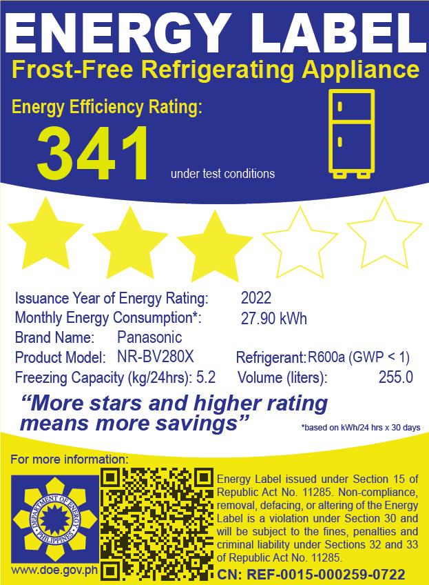 PanasonicNR-BV280XSPH9.0cu.ft.BottomFreezerNoFrostInverterRefrigerator-2