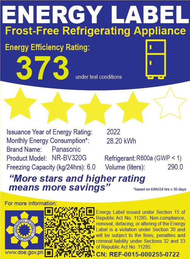 PanasonicNR-BV320GKPH10.2cu.ft.TwoGlassDoorBottomFreezerNoFrostInverterRefrigerator-4