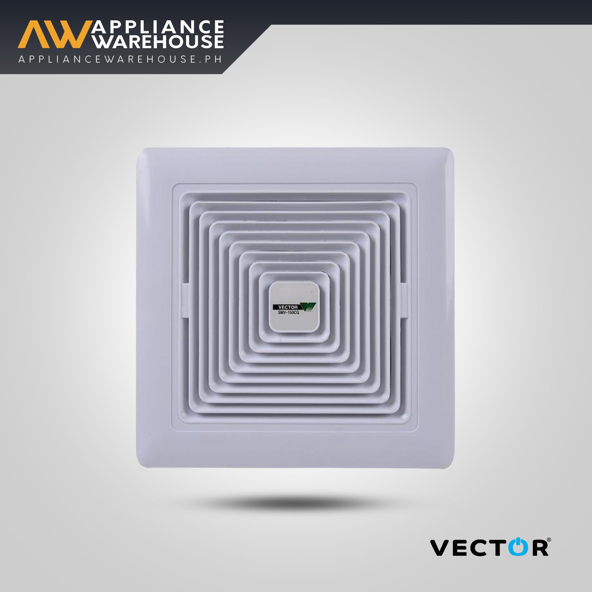 Vector SMV-150CG 6" Ceiling Cassette Exhaust Fan (White)
