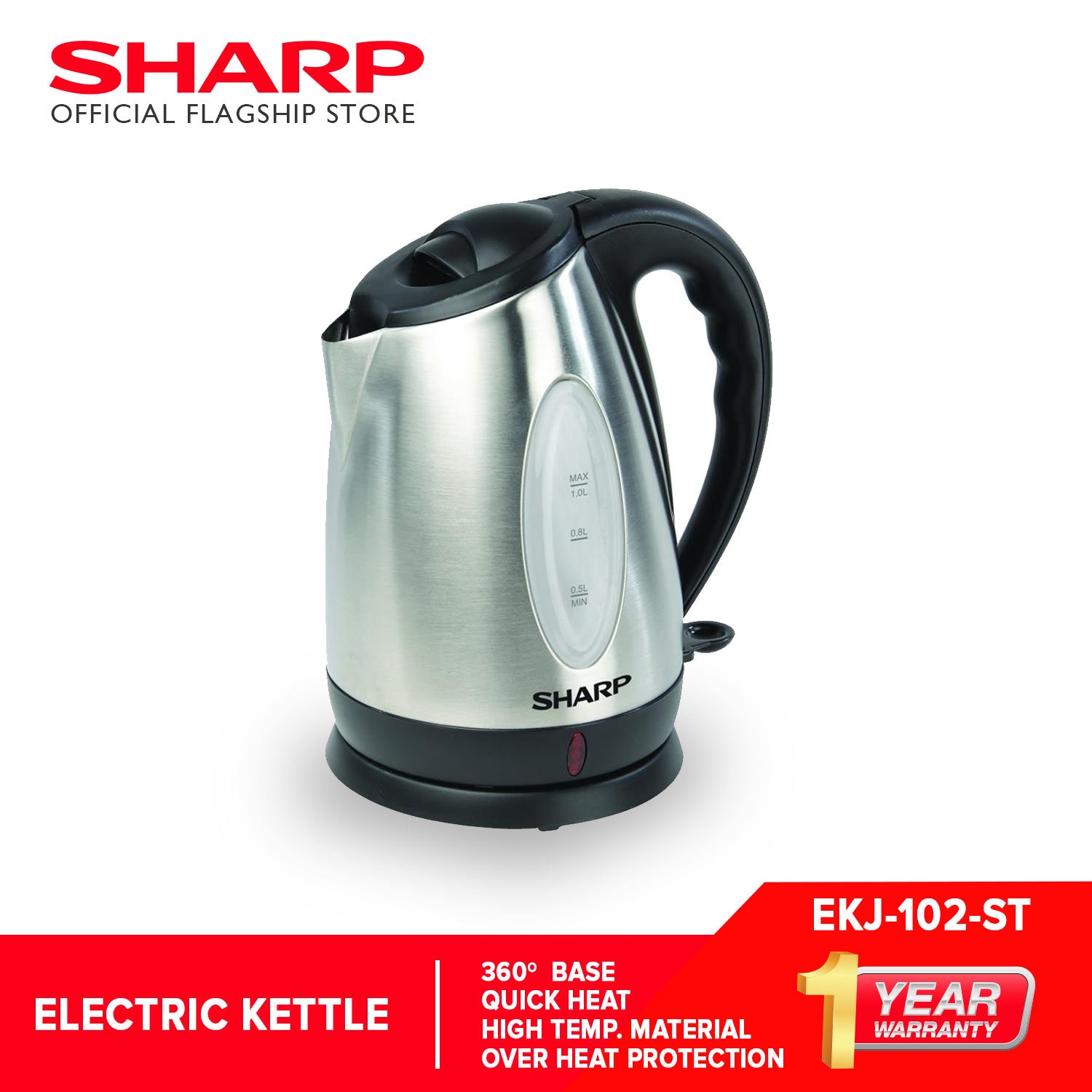 Sharp1.0ElectricKettleEKJ-102-ST-6