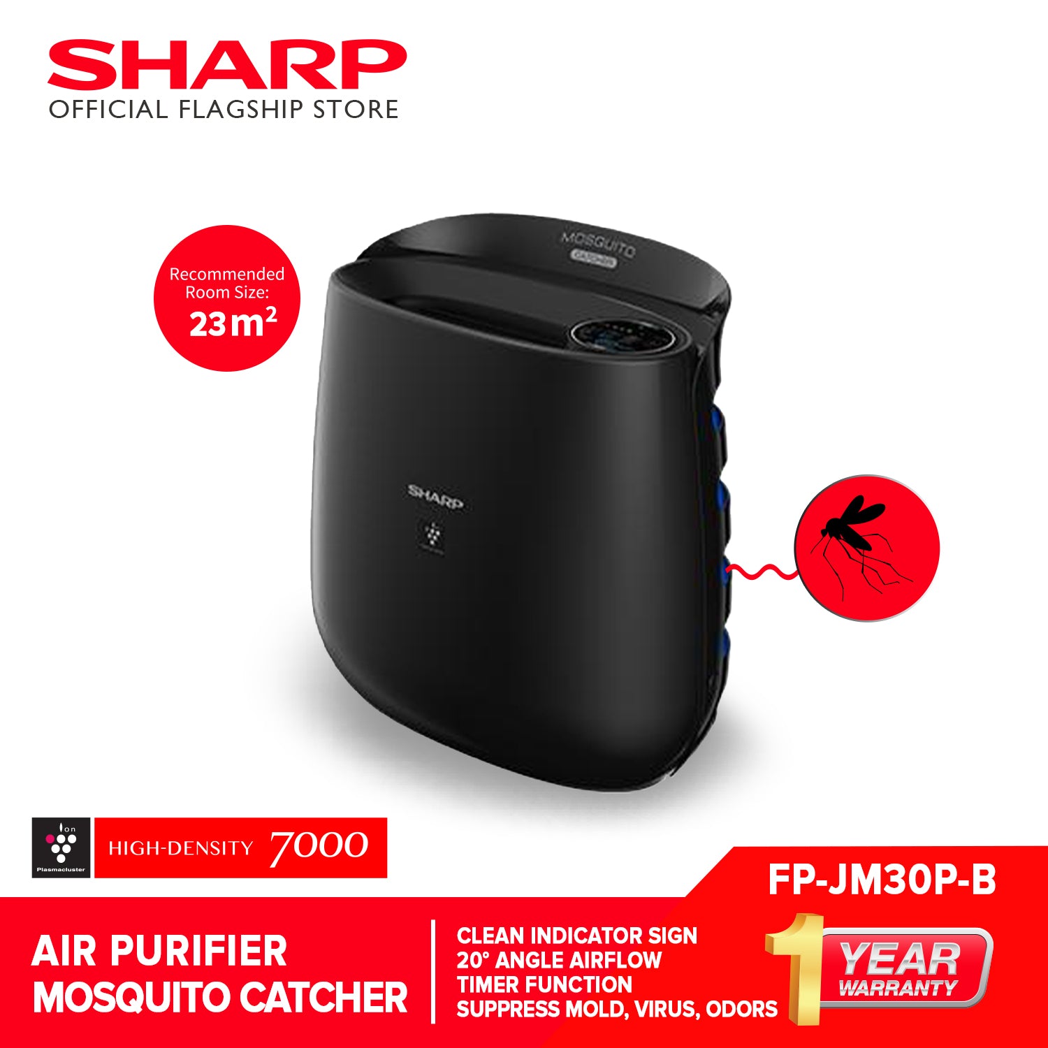 SharpFP-JM30P-BAirPlasmaclusterAirPurifierwithMosquitoCatcher-6