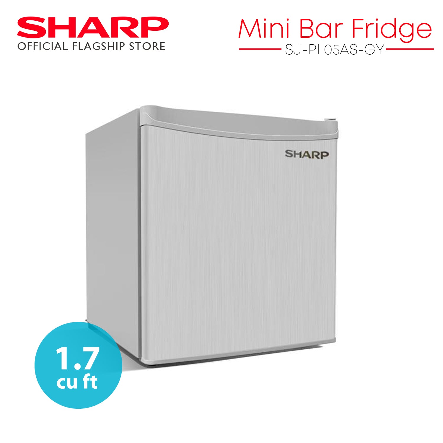 SharpMiniFridgePersonalRefrigeratorSJ-PL05AS-GY1.7cuft-3