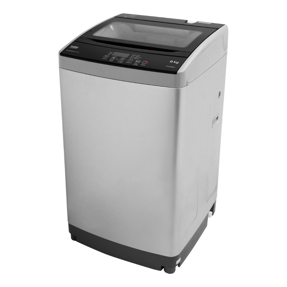 Top-loading washing machine on a white background