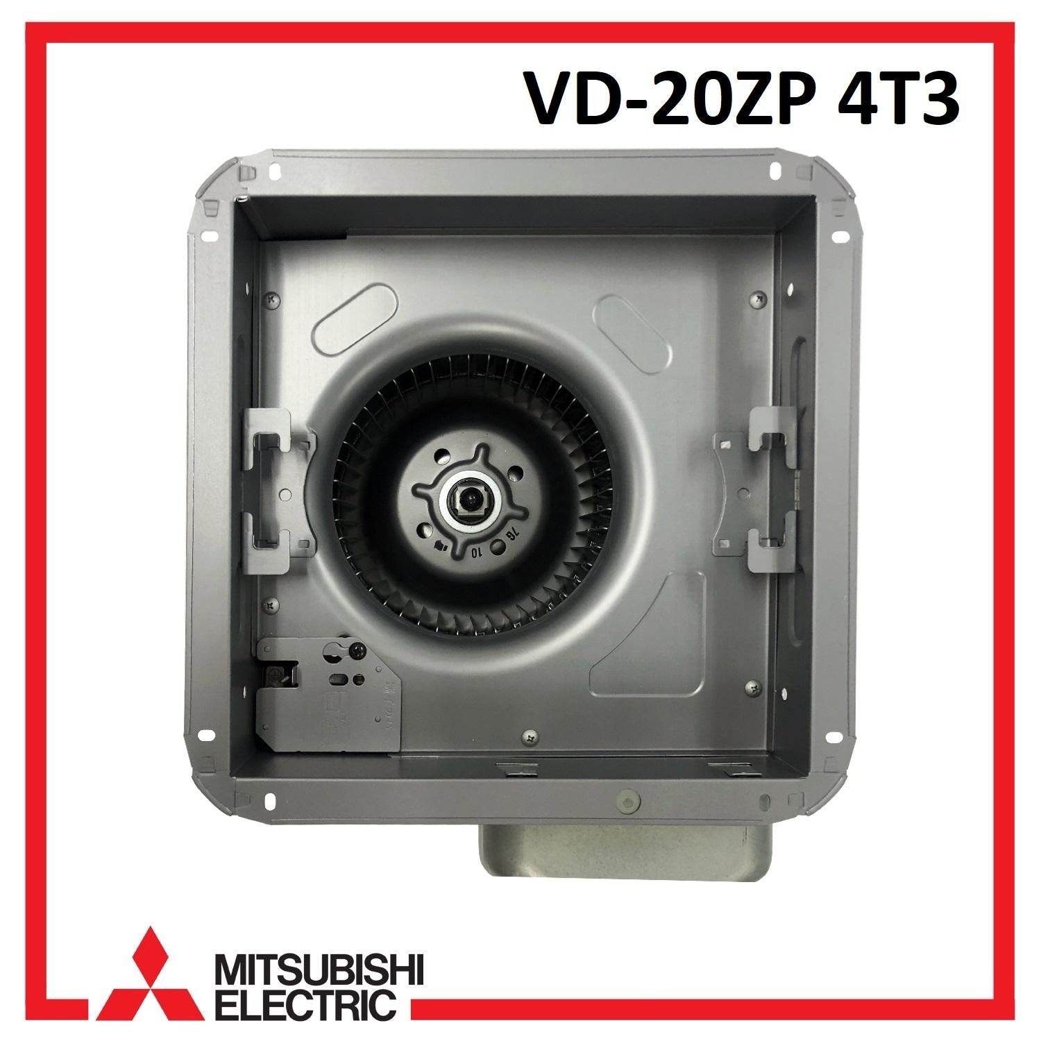 Mitsubishi VD-20ZP 4T3 Ducted Exhaust Ventilation Fan with Stylish White Metal Grille