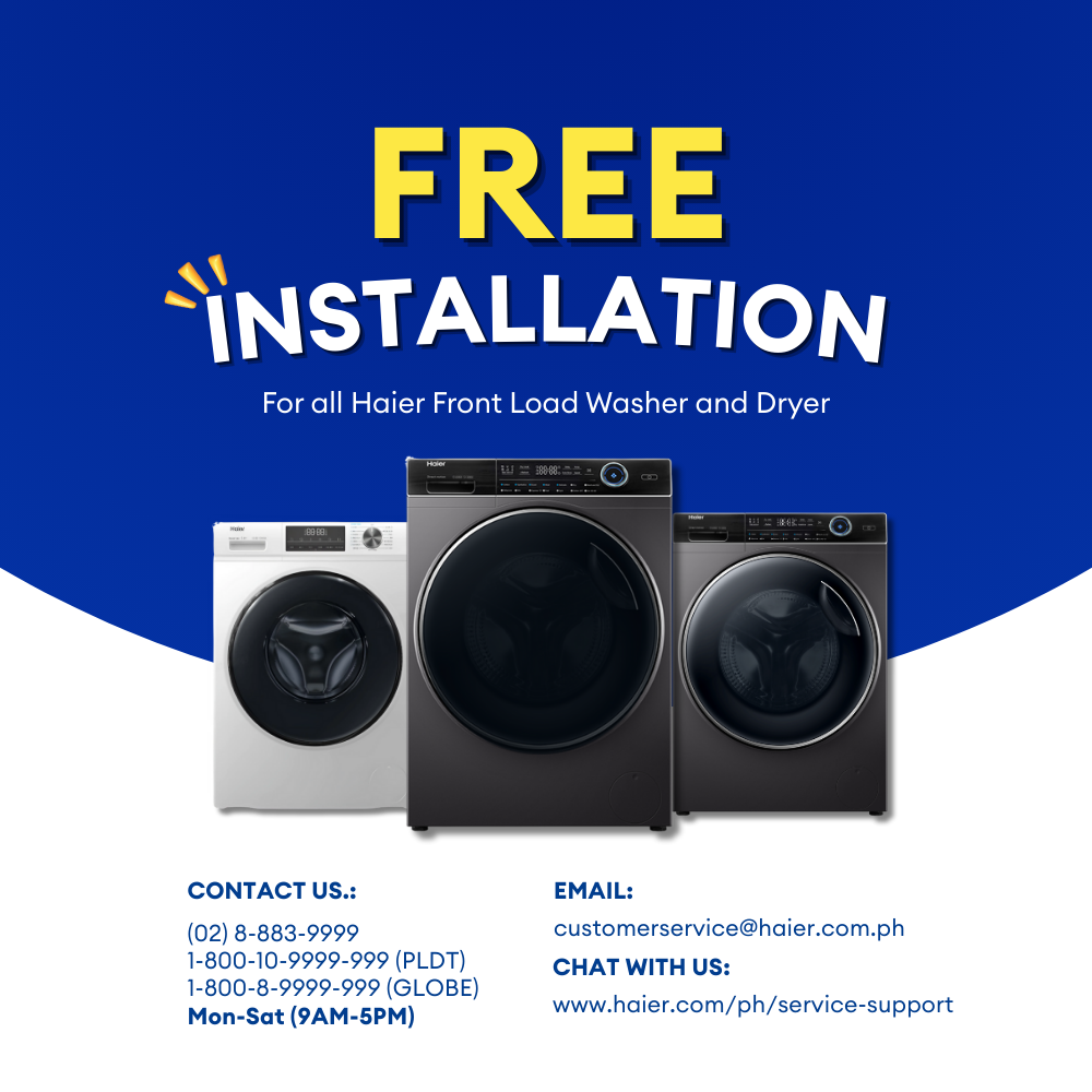 Haier HW80-BP10533W 8.0 kg One-Touch Smart Wash Front Load Inverter Washer Fully Automatic Washing Machine