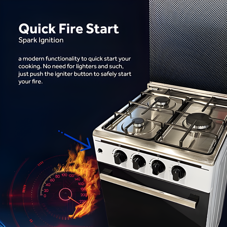 Haier HFS-604E86EOSS 60 cm 4 Electric Hot Plate with 86L Electric Oven Cooking Range (Rotisserie & Electric Grill)
