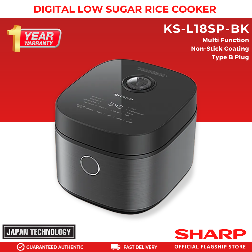 Sharp KS-L18SP-BK 1.8L DIGITAL LOW SUGAR RICE COOKER